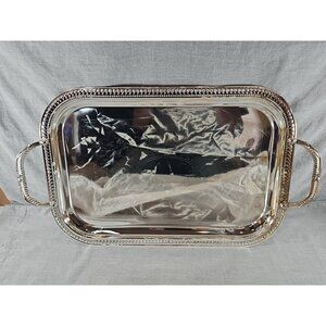 International Silver Co. Silverplated Tray w/Handles 20.5'' w/Box, Vintage